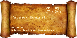 Petanek Dominik névjegykártya